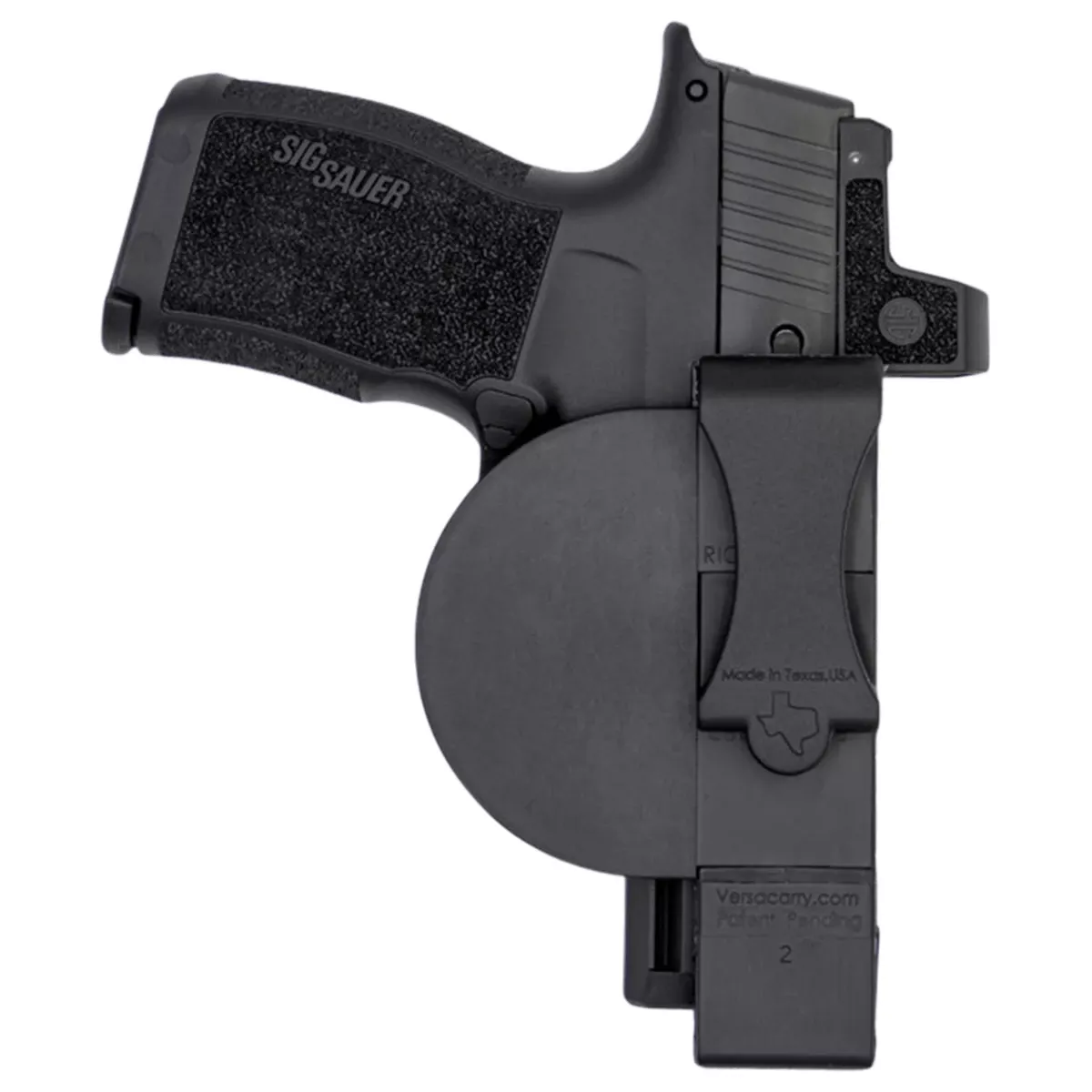 Versacarry 380XS ZerobulkIWB Size Extra Small Black Resin Belt Clip Fits 2.75" Barrel Ambidextrous
