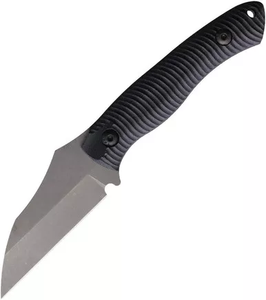 Wachtman Knife & Tool Kilff Fixed Blade - 2.9" AEB-L Wharncliffe Blade, Black Sculpted Micarta Handles, Kydex Sheath