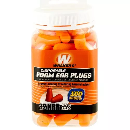 Walker's GWPFP50PK Foam Ear Plugs33 dB Orange 100 Count (50 Pair)