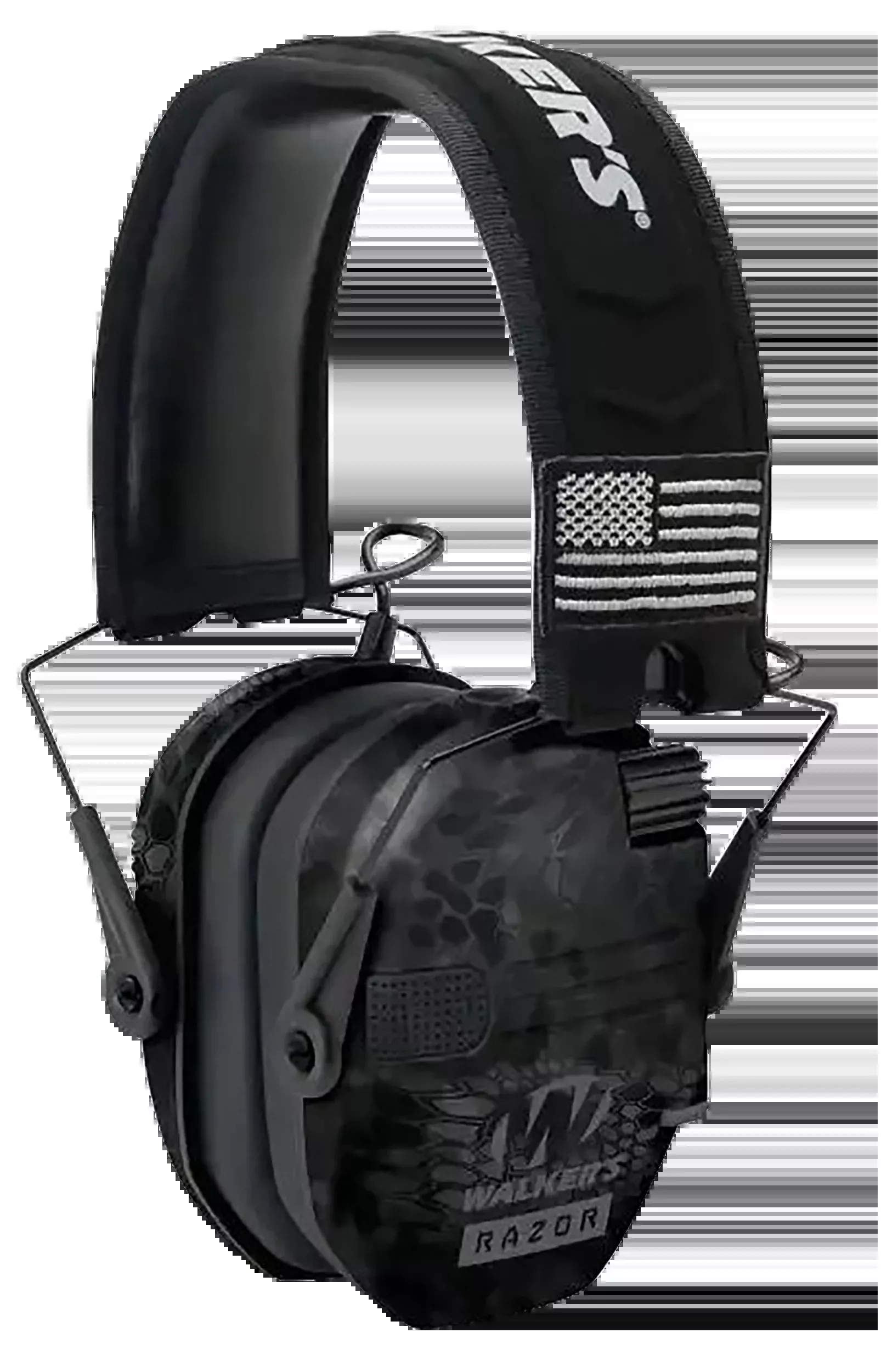 Walkers Game Ear Razor Patriot Slim Electronic Muff 23 dB Over the Head - Kryptek Highlander/Black Polymer