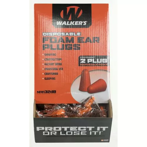Walkers GWPFP200BX EarPlugs Counter Display Foam 32 dB Orange 100 Pair