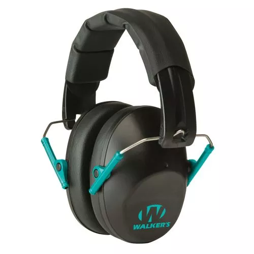 Walkers GWPFPM1BKTL Pro Low Profile Folding Earmuff 22 dB Black/Teal