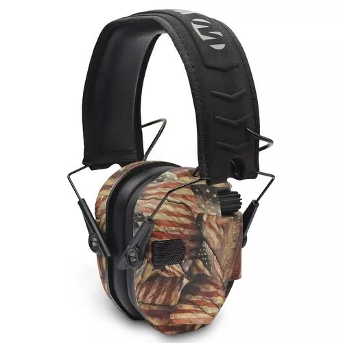 Walkers GWPRSEMBARM Razor Slim Electronic Earmuff 23 dB USA Flag