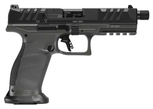 Walther Arms 2871971 PDP Pro SD Full Size 9mm Luger 10+1 5.10" Black Threaded Barrel, Black Optic Ready/Serrated Slide, Tungsten Gray Polymer Frame w/Picatinny Rail, Textured Polymer Grip