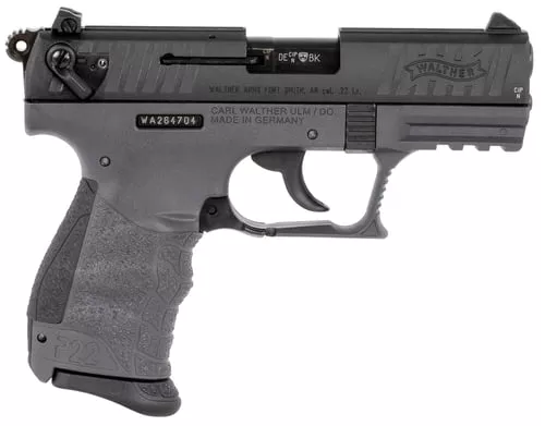 Walther Arms 5120765 P22 Q 22 LR 10+1 3.42" Black Steel/Threaded Barrel, Matte Black Tenifer Serrated/Steel Slide & Tungsten Gray Polymer Frame w/Picatinny Rail, Black Interchangeable Backstrap Grips