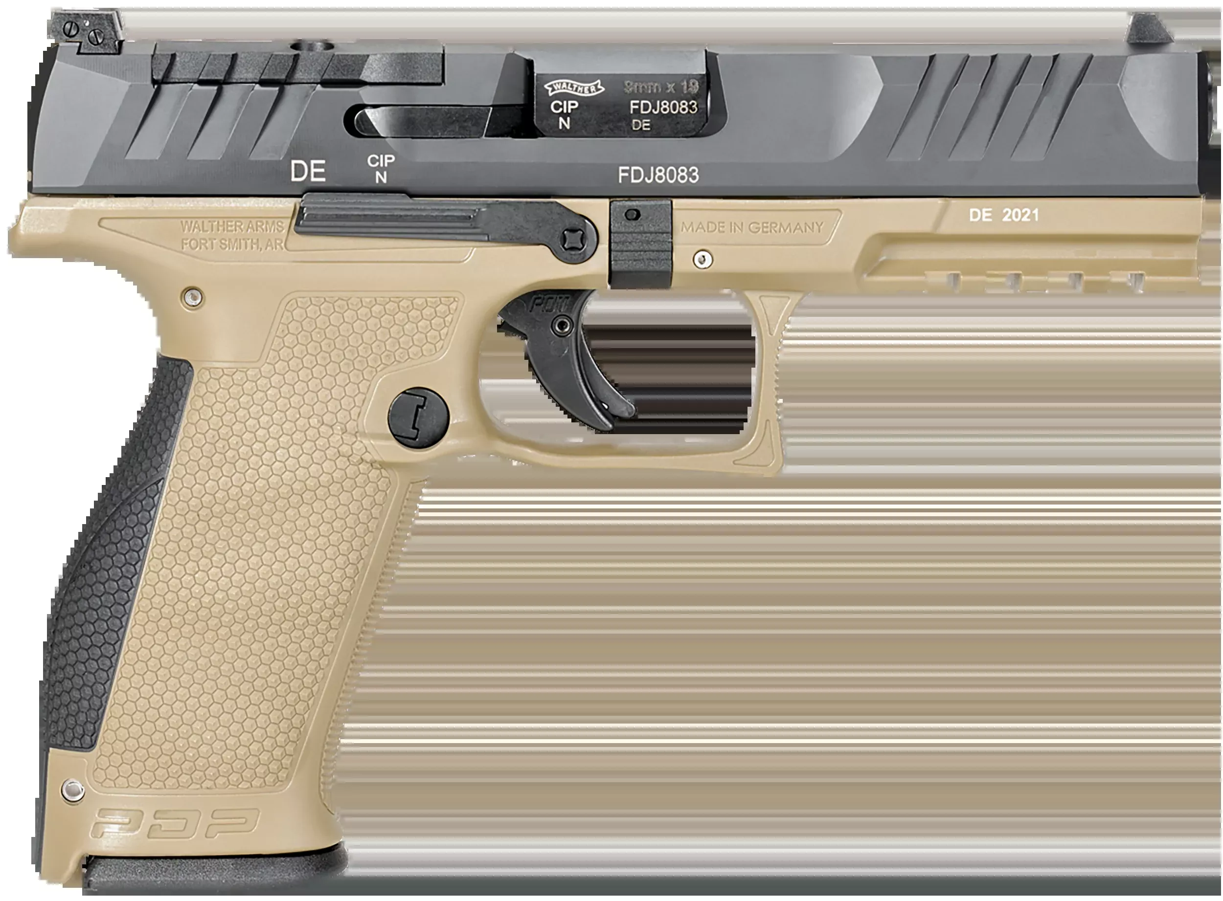 Walther Arms PDP Full Size 9mm Luger 4.5" 18+1 Striker-Fired Pistol - Two-Tone Tan/Black