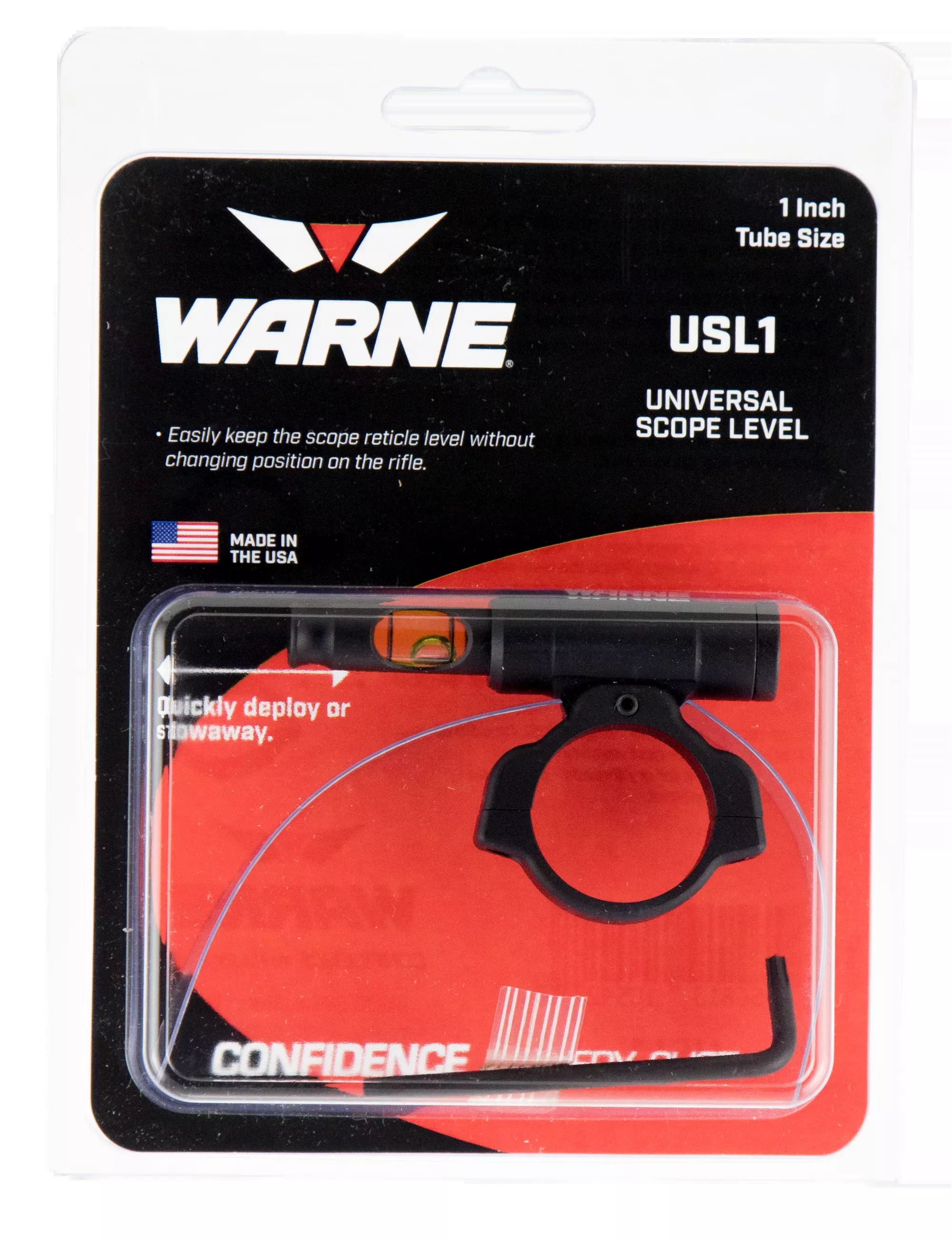 Warne USL1 Universal Scope Level 1" Tube Diameter Aluminum - Matte Black
