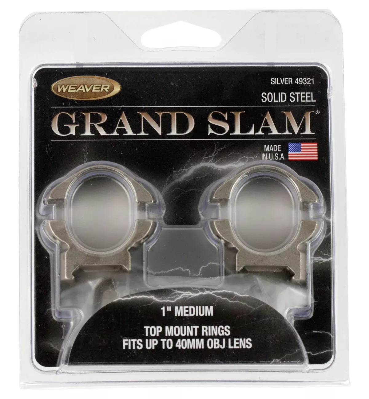 Weaver Mounts 49321 Grand SlamSilver 1" Medium