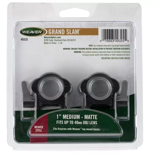 Weaver Mounts 49335 Lever Lok Detachable 30mm High Black Matte