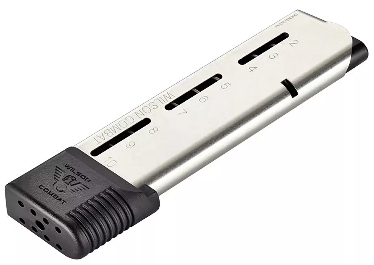 Wilson Combat 50045FS10 191110rd Extended Floorplate 45 ACP Fits Wilson Combat 1911 Elite Tactical Stainless Steel