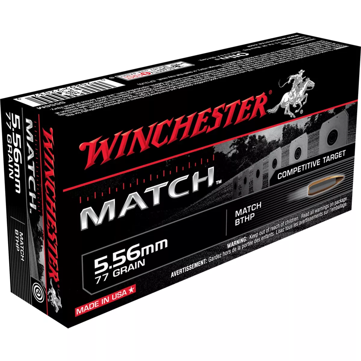 Winchester 5.56mm 77 Grain Match BTHP Competitive Target 20rd Box