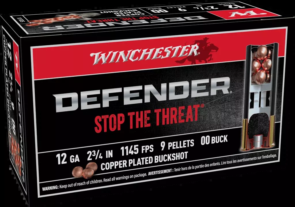 Winchester Ammo Defender 12 Gauge 2.75" 9 Pellets 00 Buck Shot - Box or Case