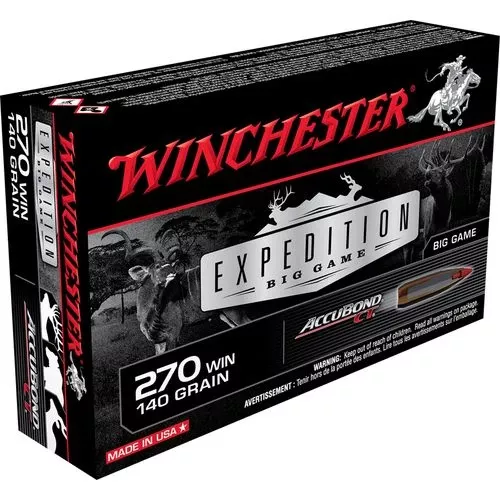 Winchester Ammo S270CT Expedition Big Game270 Win 140 gr AccuBond CT 20 Bx/ 10 Cs