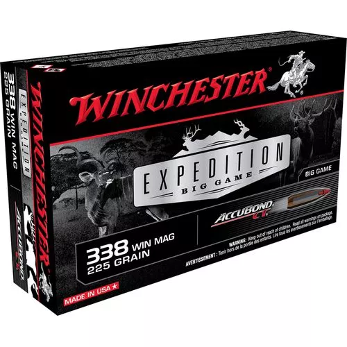 Winchester Ammo S338CT Expedition Big Game338 Win Mag 225 gr AccuBond CT 20 Bx/ 10 Cs