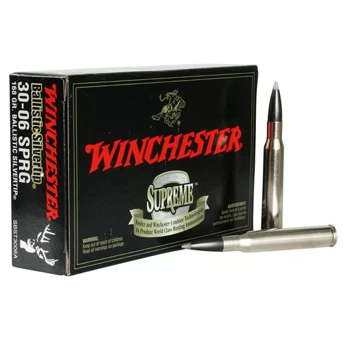 Winchester Ammo SBST3006A Ballistic Silvertip30-06 Springfield 168 gr Polymer Tip 20 Bx/ 10 Cs