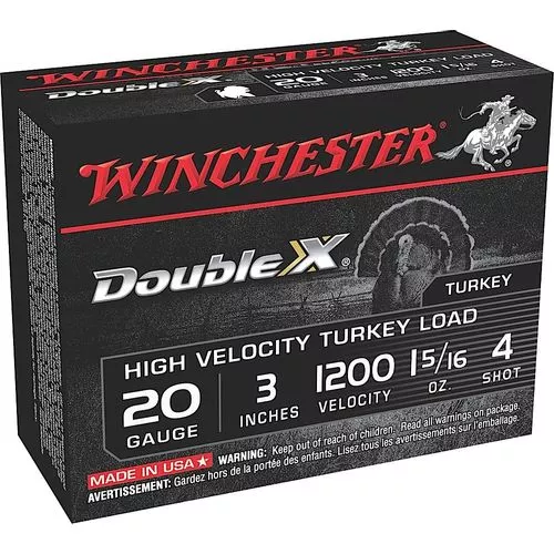 Winchester Ammo STH2034 Double X High Velocity 20 Gauge 3" 1 5/16 oz 4 Shot 10 Bx/ 10 Cs