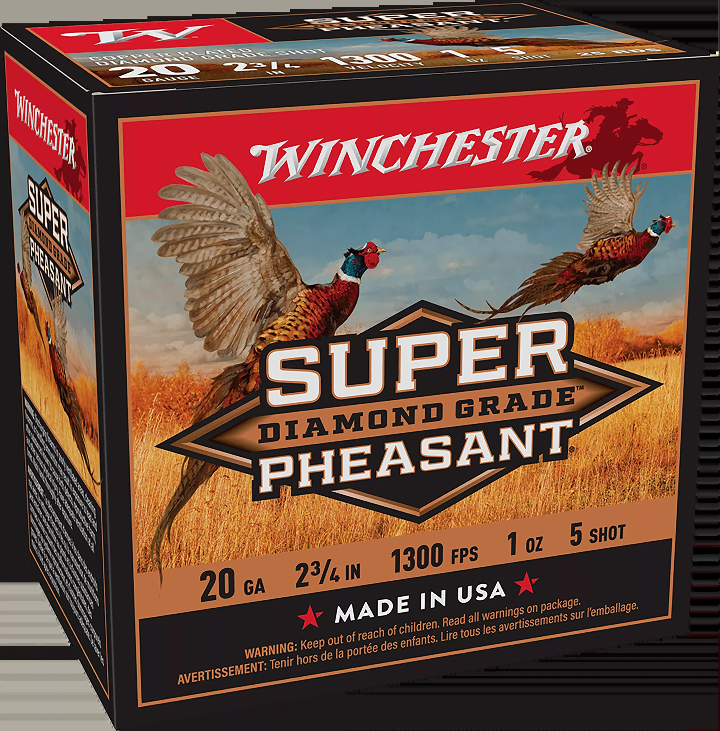 Winchester Ammo Super Pheasant Diamond Grade 20 Gauge 2.75" 1 oz 5 Shot 25 Rd - Box or Case