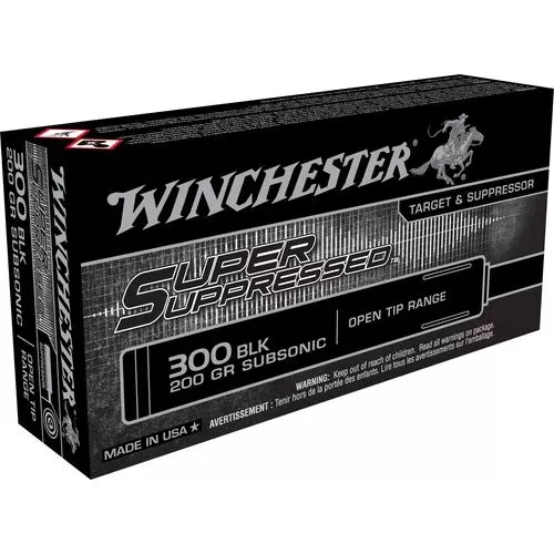 Winchester Ammo Super Suppressed 300 Blackout 200gr Open Tip Range 20 Box SUP300BLK