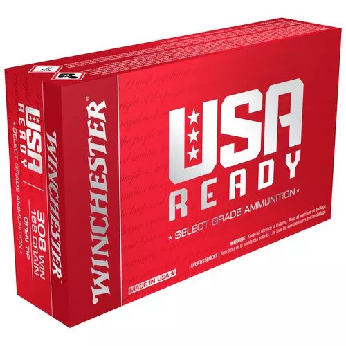 Winchester Ammo USA Ready 308 Win 168 gr Open Tip Range - RED308
