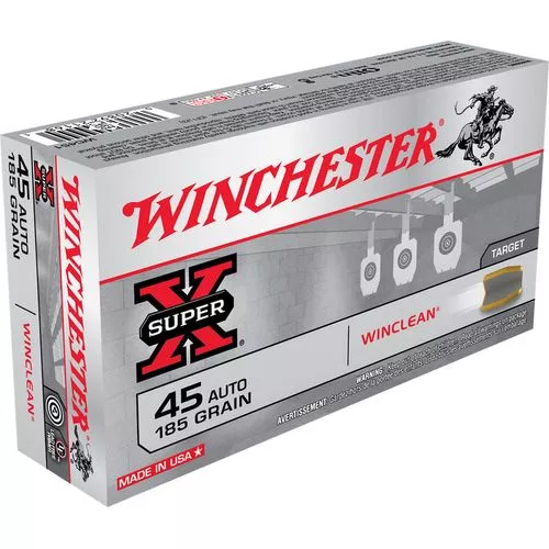 Winchester Ammo WC451 Super-X45 ACP 185 gr Brass Enclosed Base 50 Bx/ 10 Cs