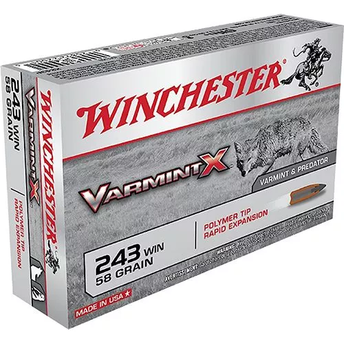 Winchester Ammo X243P Varmint X243 Win 58 gr Polymer Tip 20 Bx/ 10 Cs