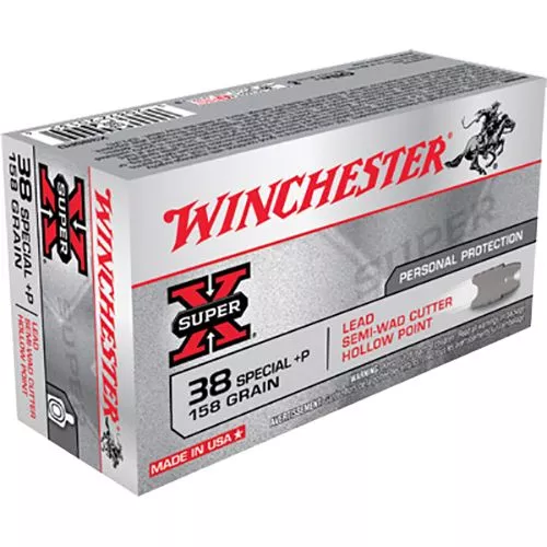 Winchester Ammo X38SPD Super-X38 Special +P 158 gr Lead Semi Wadcutter HP 50 Bx/ 10 Cs
