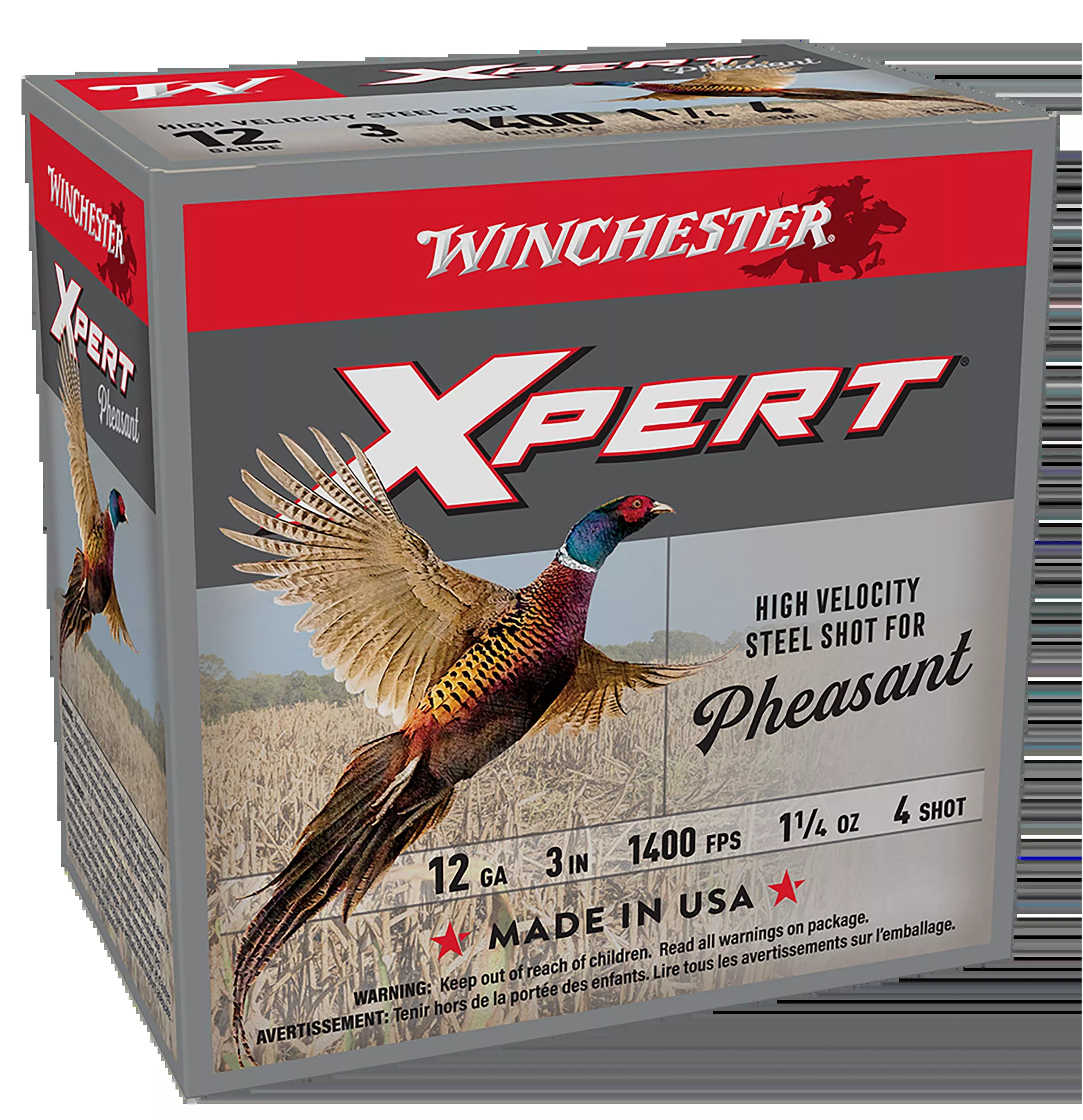 Winchester Ammo Xpert Pheasant Lead Free High Velocity 12 Gauge 3" 1-1/4 oz #4 Shot 25 Rd - Box or Case