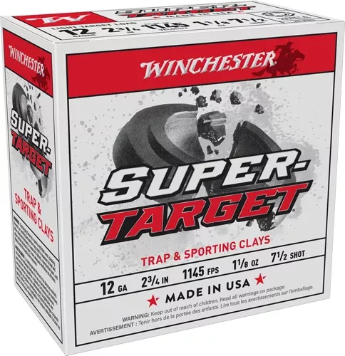 Winchester Ammunition Super-Target 12 Gauge 2.75" 1-1/8oz #7.5 Shot 1145 fps - 250 Rd Case
