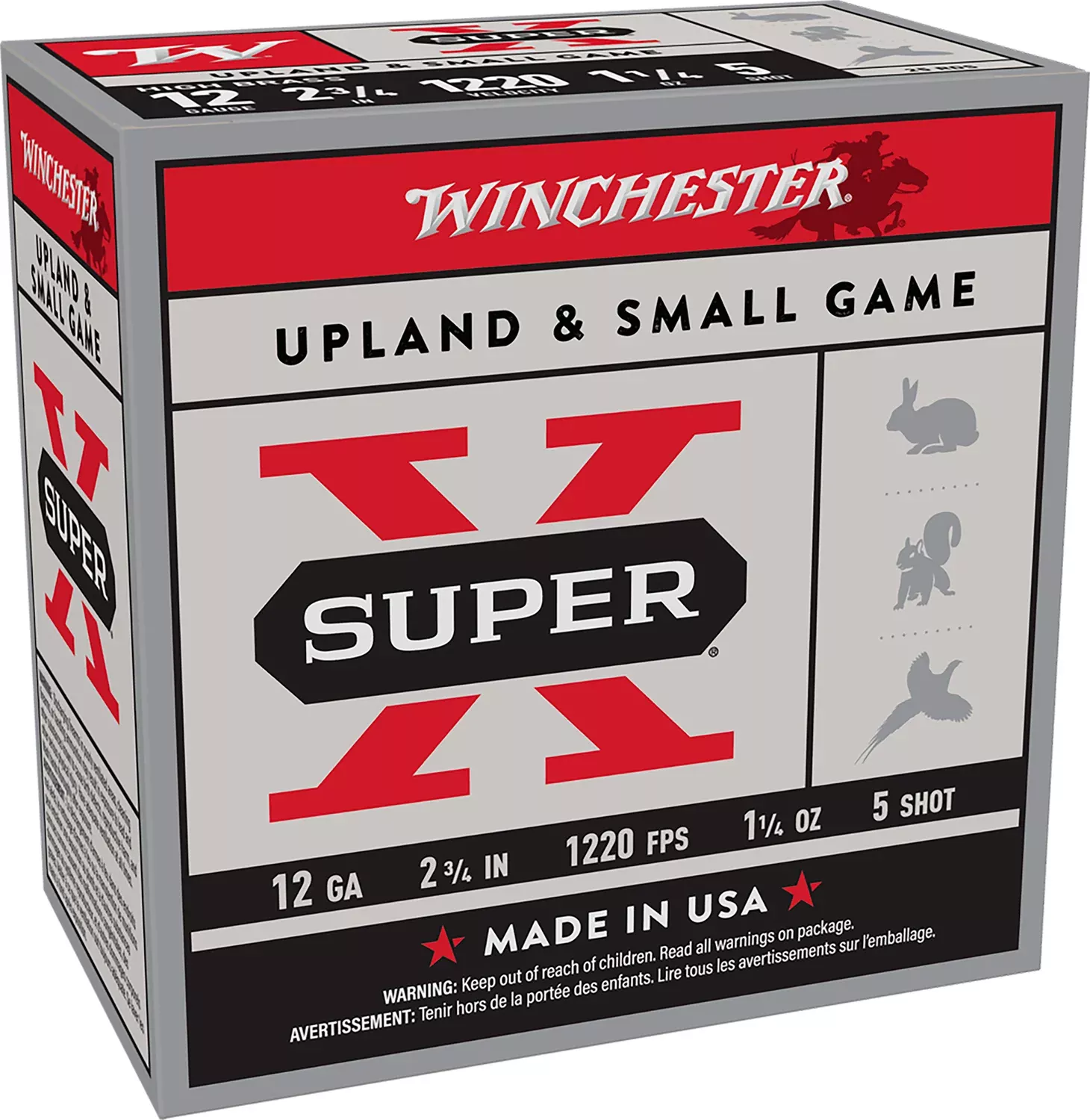 Winchester Ammunition Super-X 12 Gauge 2.75" 1-1/4 oz #5 Shot 1220 fps - 25 Rd Box