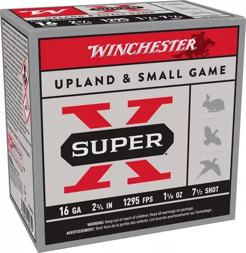 Winchester Ammunition Super-X 16 Gauge 2.75" 1-1/8 oz #7.5 Shot 25 Rd - Box or Case
