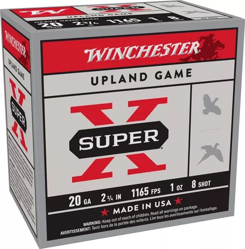 Winchester Ammunition Super-X 20 Gauge 2.75" 1 oz #8 Shot 1165 fps - 250 Rd Case