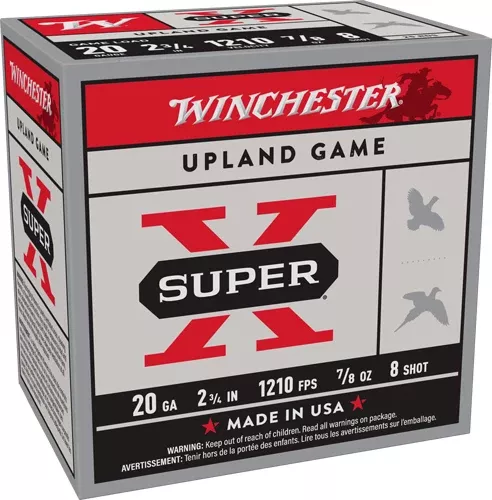 Winchester Ammunition Super-X 20 Gauge 2.75" 7/8 oz #8 Shot 1210 fps - 250 Rd Case