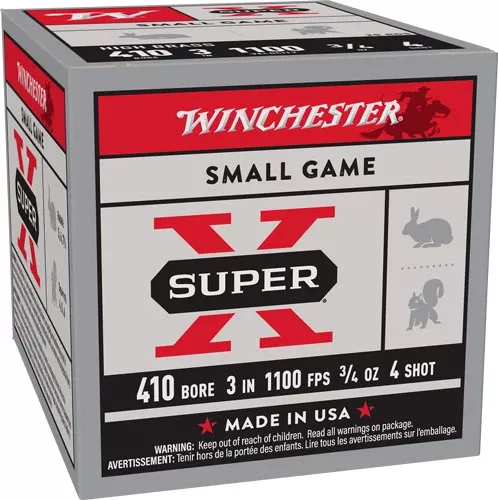 Winchester Ammunition Super-X 410 Bore 3" 3/4 oz #4 Shot 1135 fps - Box or Case