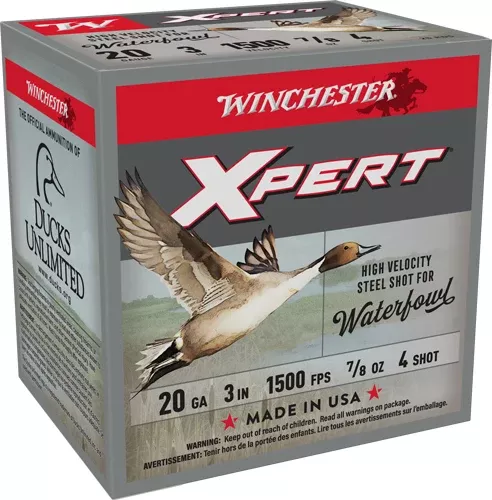 Winchester Ammunition Xpert Steel 20 Gauge 3" 7/8 oz #4 Shot 1500 fps - Box or Case
