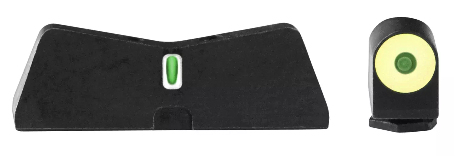 XS Sights GL0009S5Y DXT2 Big Dot Night Sights fits GlockBlack | Green Tritium Yellow Outline Front Sight Green Tritium White Outline Bar Rear Sight