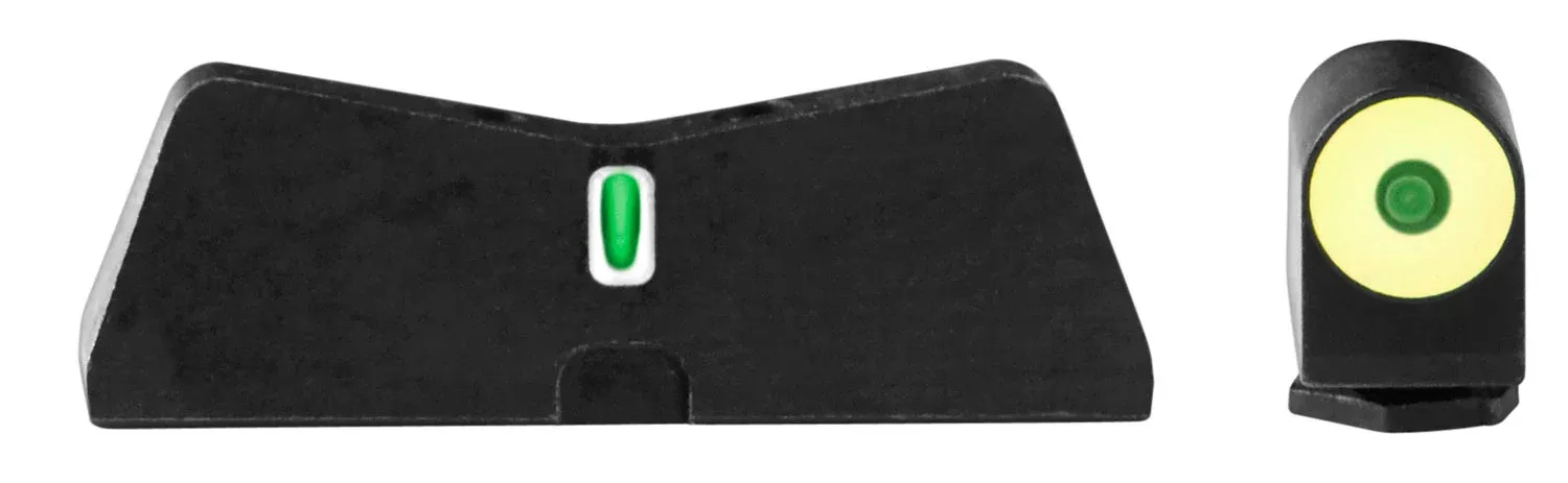 XS Sights GL0010S5Y DXT2 Big Dot Night Sights fits GlockBlack | Green Tritium Yellow Outline Front Sight Green Tritium White Outline Bar Rear Sight