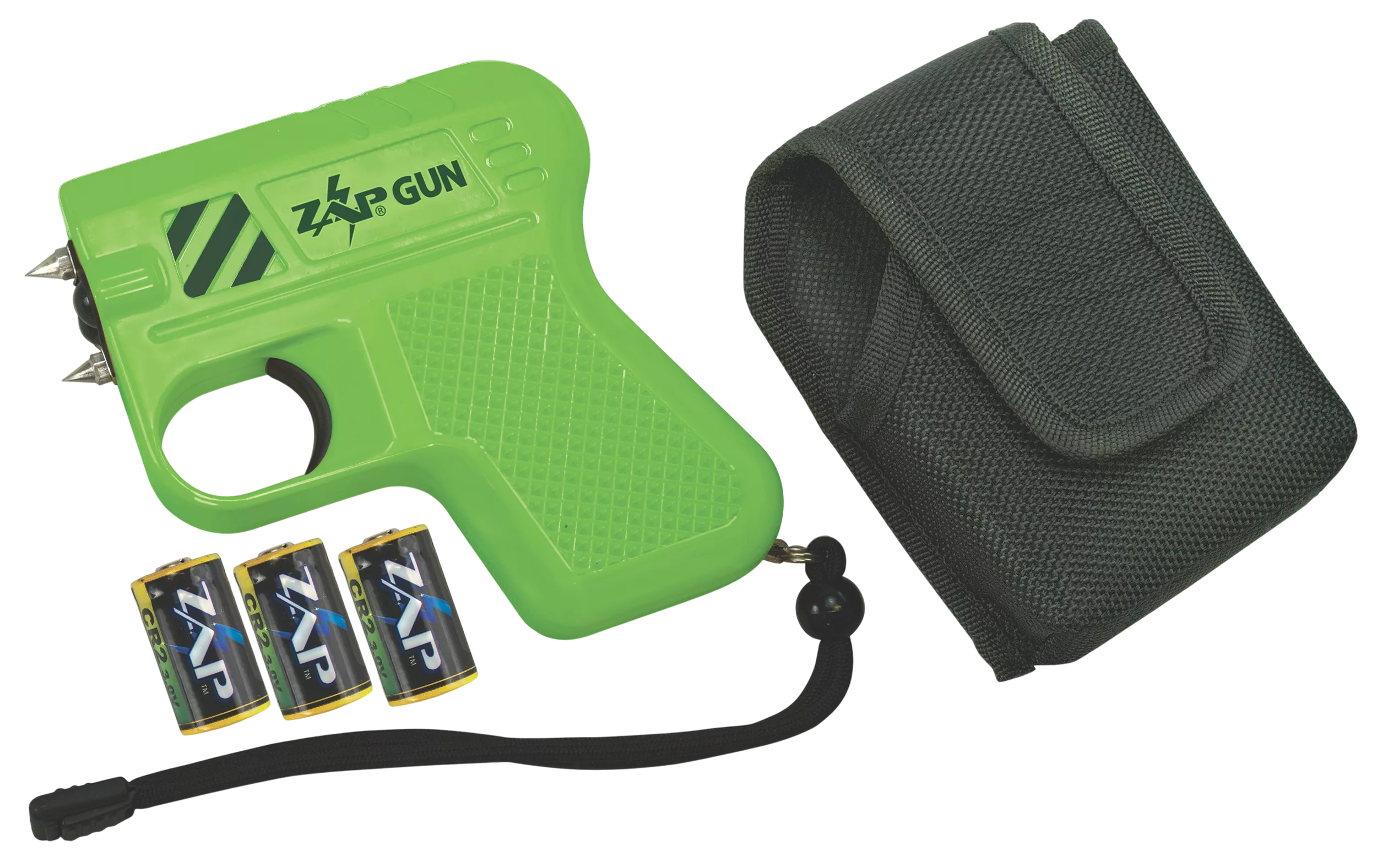 Zap ZAPGUN Zap Gun Stun Gun/Flashlight Range of Close Contact Green Plastic