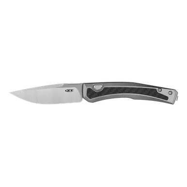 Zero Tolerance Knives 0556 Auto Folding Knife - 3.35" CPM-MagnaCut Two-Tone Drop Point Blade, Bead Blasted Titanium Handles with Carbon Fiber Inlays